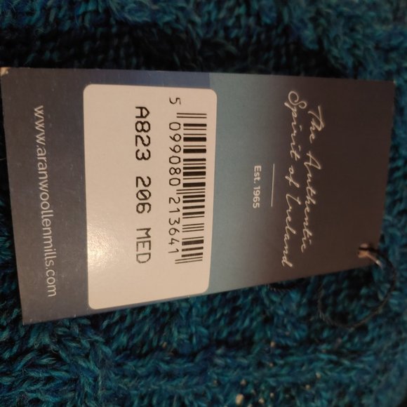 Aran Wool Cable Cardigan with Collar. - Picture 3 of 3